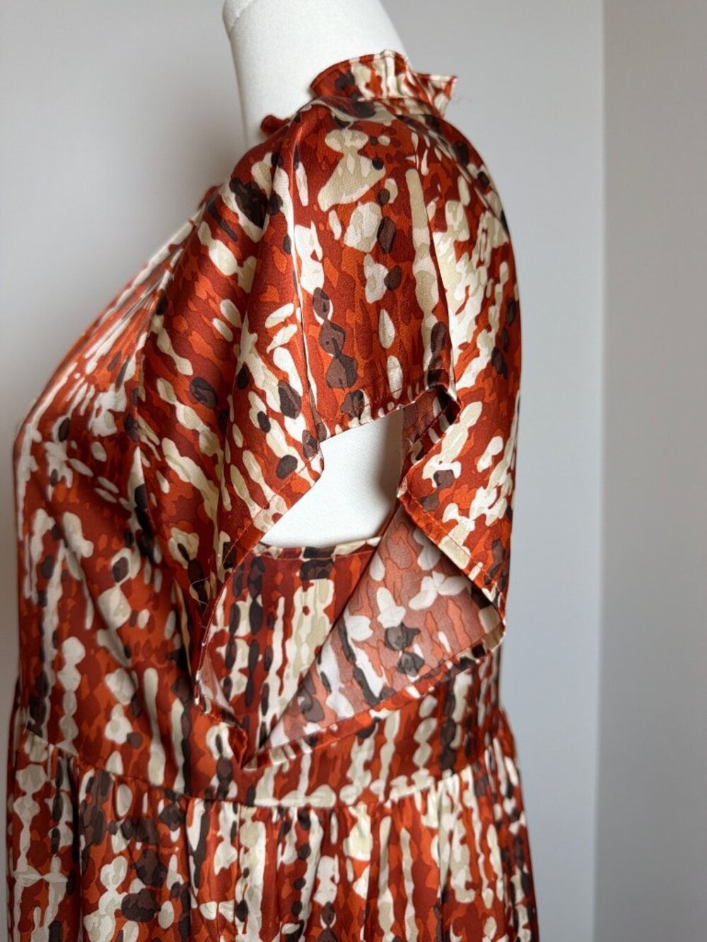 THML Rust Boho Abstract Print Maxi Dress with Pockets - Size Medium - Picture 7 of 13